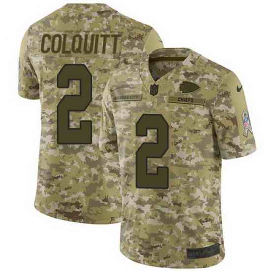 Nike Chiefs #2 Dustin Colquitt Camo Mens Stitched NFL Limited 2018 Salute To Service Jersey